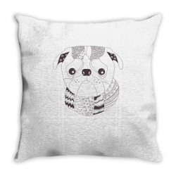 coloring book style diy coloring pug dog lover t shirt Throw Pillow | Artistshot
