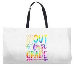 peace out first 1st grade happy last day of school tie dye t shirt Weekender Totes | Artistshot