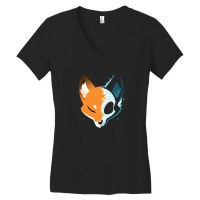 Skull Fox Women's V-neck T-shirt | Artistshot