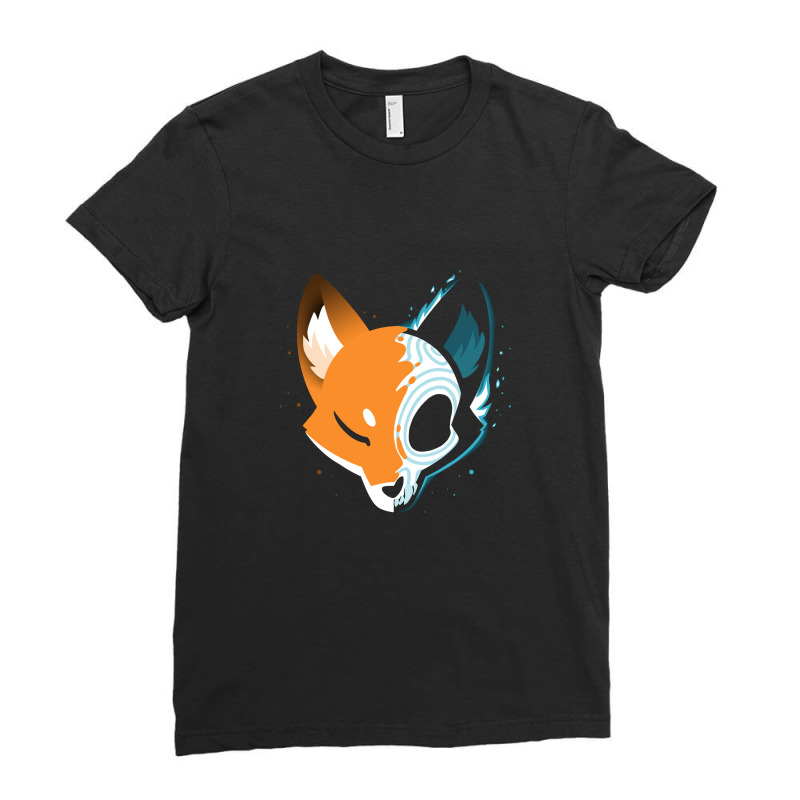 Skull Fox Ladies Fitted T-Shirt by davins | Artistshot