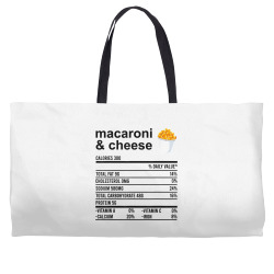 funny nutrition facts thanksgiving apparel macaroni & cheese t shirt Weekender Totes | Artistshot
