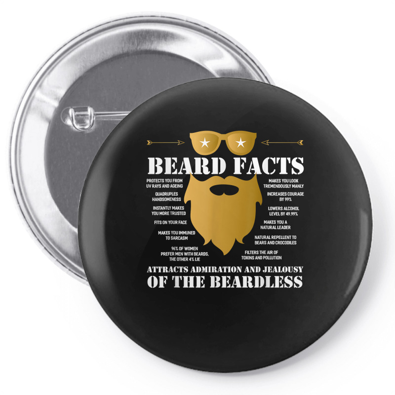 Beard Facts Funny Beard Gift T Shirt Pin-back Button | Artistshot