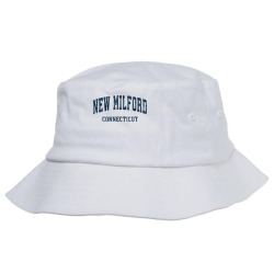 new milford connecticut ct vintage varsity sports navy desig t shirt Bucket Hat | Artistshot