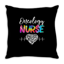 tie dye stethoscope oncology nurse day nursing scrub life t shirt Throw Pillow | Artistshot