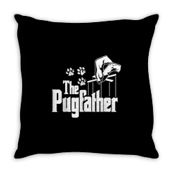 pug father dog dad puppy paw print funny animal fathers day t shirt Throw Pillow | Artistshot