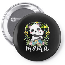 flowers mom & cute baby panda   animal mama mother's day t shirt Pin-back button | Artistshot