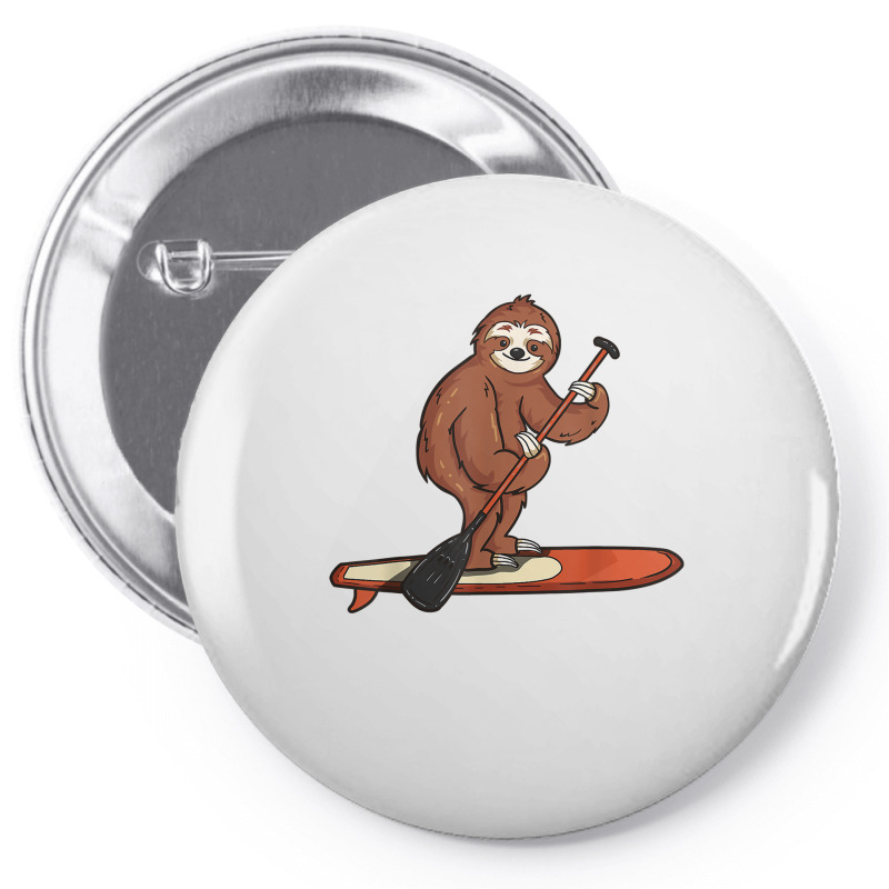 Funny Paddleboarding Sloth Paddle Board Stand Up Paddleboard T Shirt Pin-back Button | Artistshot