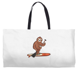 funny paddleboarding sloth paddle board stand up paddleboard t shirt Weekender Totes | Artistshot