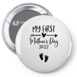 womens happy mother's day 2022 mommy my first mother's day 2022 v neck Pin-back button | Artistshot