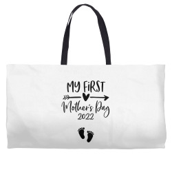 womens happy mother's day 2022 mommy my first mother's day 2022 v neck Weekender Totes | Artistshot