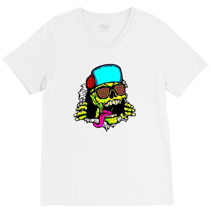 Skull Pop Art V-neck Tee | Artistshot