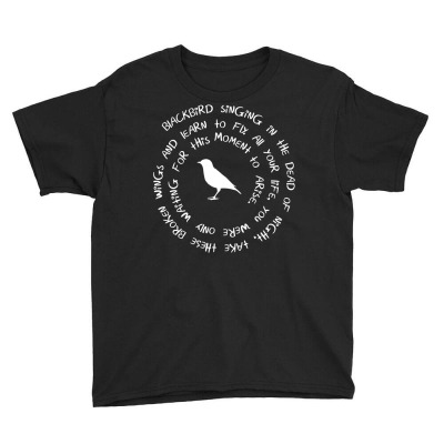 Blackbird Singing In The Dead Of Night Bird Lyrics Premium T Shirt Youth Tee Designed By Falongruz87