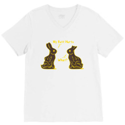 my butt hurts what funny easter bunny t shirt V-Neck Tee | Artistshot