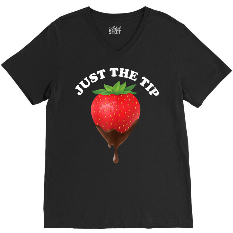 Just The Tip Strawberry And Chocolate Tank Top V-neck Tee | Artistshot