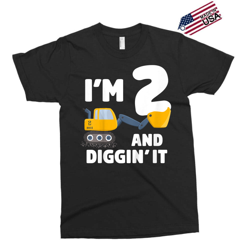 Kids Construction Truck 2nd Birthday Boy 2 Two Year Old Excavator T Sh Exclusive T-shirt | Artistshot