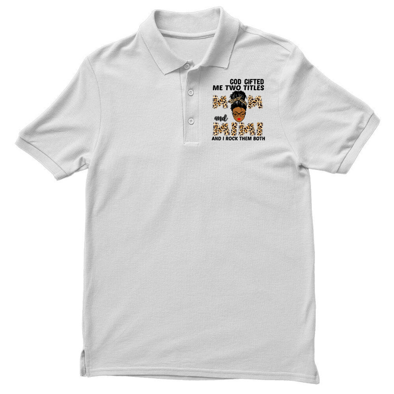God Gifted Me Two Titles Mom And Mimi Black Girl Leopard T Shirt Men's Polo Shirt | Artistshot