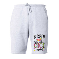 Blessed Gigi Again New Grandma Gigi Promoted To Gigi 2022 T Shirt Fleece Short | Artistshot