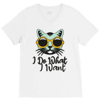 Funny Cat I Do What I Want With My Cat Long Sleeve T Shirt V-neck Tee | Artistshot