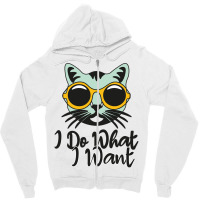 Funny Cat I Do What I Want With My Cat Long Sleeve T Shirt Zipper Hoodie | Artistshot