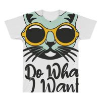 Funny Cat I Do What I Want With My Cat Long Sleeve T Shirt All Over Men's T-shirt | Artistshot