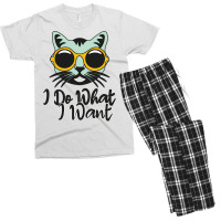 Funny Cat I Do What I Want With My Cat Long Sleeve T Shirt Men's T-shirt Pajama Set | Artistshot