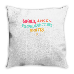 sugar spice & reproductive rights pro choice feminist retro t shirt Throw Pillow | Artistshot
