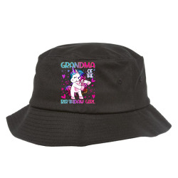grandma of the birthday girl flossing unicorn grandmother t shirt Bucket Hat | Artistshot