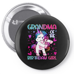 grandma of the birthday girl flossing unicorn grandmother t shirt Pin-back button | Artistshot