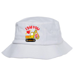 kids i dig you construction truck valentines day toddler boy t shirt Bucket Hat | Artistshot