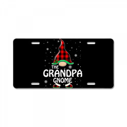 grandpa gnome buffalo plaid matching family christmas pajama t shirt License Plate | Artistshot