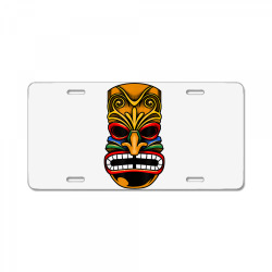 tiki t shirt hawaiian vacation luau hawaii tiki mask tee License Plate | Artistshot