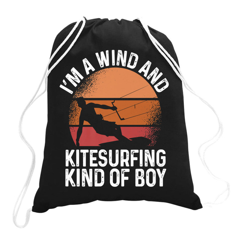 Kitesurfing Kite Kiteboarding Boy Wind Kitesurfer Kiteboard Premium T Drawstring Bags | Artistshot