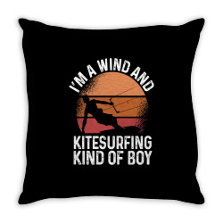 kitesurfing kite kiteboarding boy wind kitesurfer kiteboard premium t Throw Pillow | Artistshot