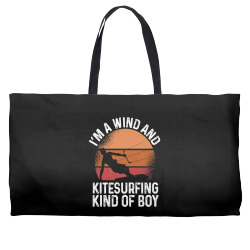 kitesurfing kite kiteboarding boy wind kitesurfer kiteboard premium t Weekender Totes | Artistshot