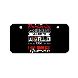 i wear dark red for someone brain aneurysm awareness graphic long slee Bicycle License Plate | Artistshot