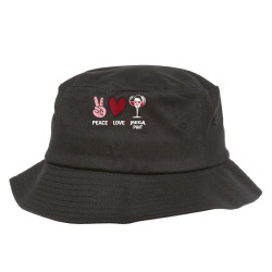 funny peace love and mega pint t shirt Bucket Hat | Artistshot