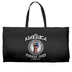 this is america hand fist flag patriotic freedom 4th july t shirt Weekender Totes | Artistshot