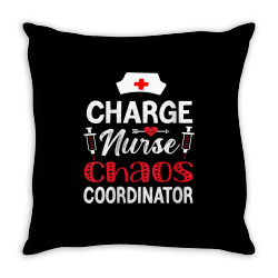 womens funny rn nurse quote charge nurse chaos coordinator premium v n Throw Pillow | Artistshot