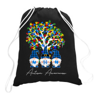 Tree Puzzle & Gnomies Autism   Autism Awareness Month T Shirt Drawstring Bags | Artistshot