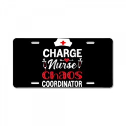 womens funny rn nurse quote charge nurse chaos coordinator premium v n License Plate | Artistshot
