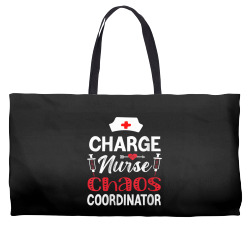 womens funny rn nurse quote charge nurse chaos coordinator premium v n Weekender Totes | Artistshot