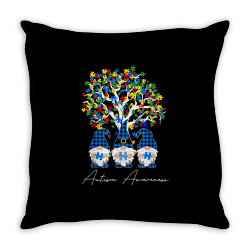 tree puzzle & gnomies autism   autism awareness month t shirt Throw Pillow | Artistshot