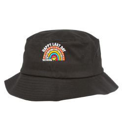 happy last day of school rainbow design students teachers t shirt Bucket Hat | Artistshot