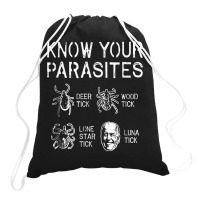 Know Your Parasites Tick Biden Funny Anti Biden T Shirt Drawstring Bags | Artistshot