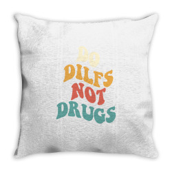 do dilfs not drugs retro trendy pullover hoodie Throw Pillow | Artistshot