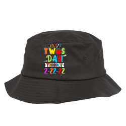 happy twosday february 22nd 2022 student teacher kids t shirt Bucket Hat | Artistshot
