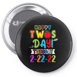 happy twosday february 22nd 2022 student teacher kids t shirt Pin-back button | Artistshot