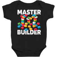 Master Builder Funny Kids Building Blocks Toys Gift T Shirt Baby Bodysuit | Artistshot