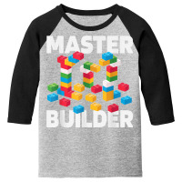 Master Builder Funny Kids Building Blocks Toys Gift T Shirt Youth 3/4 Sleeve | Artistshot