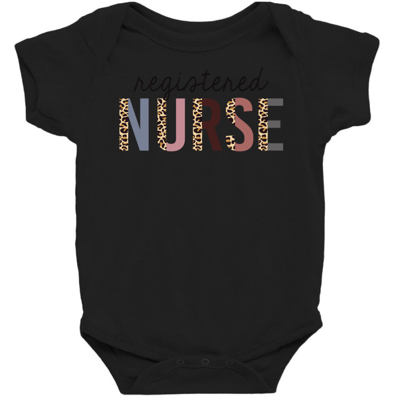 Rn Nurse Leopard Print Registered Nurse Nursing School Women Pullover Baby Bodysuit | Artistshot